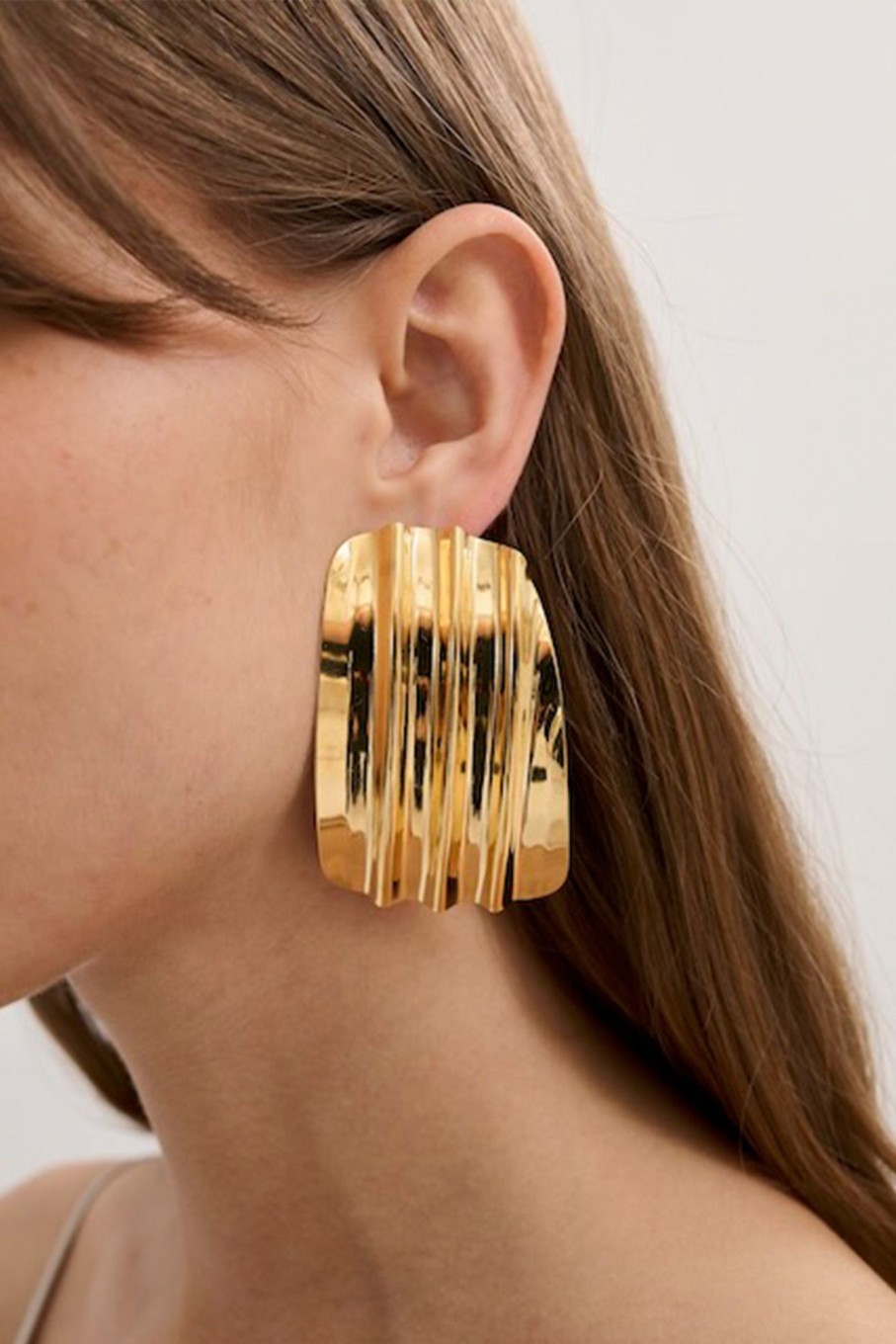 Accessories ANNA ROSSI | Corrugated Time Earring Gold