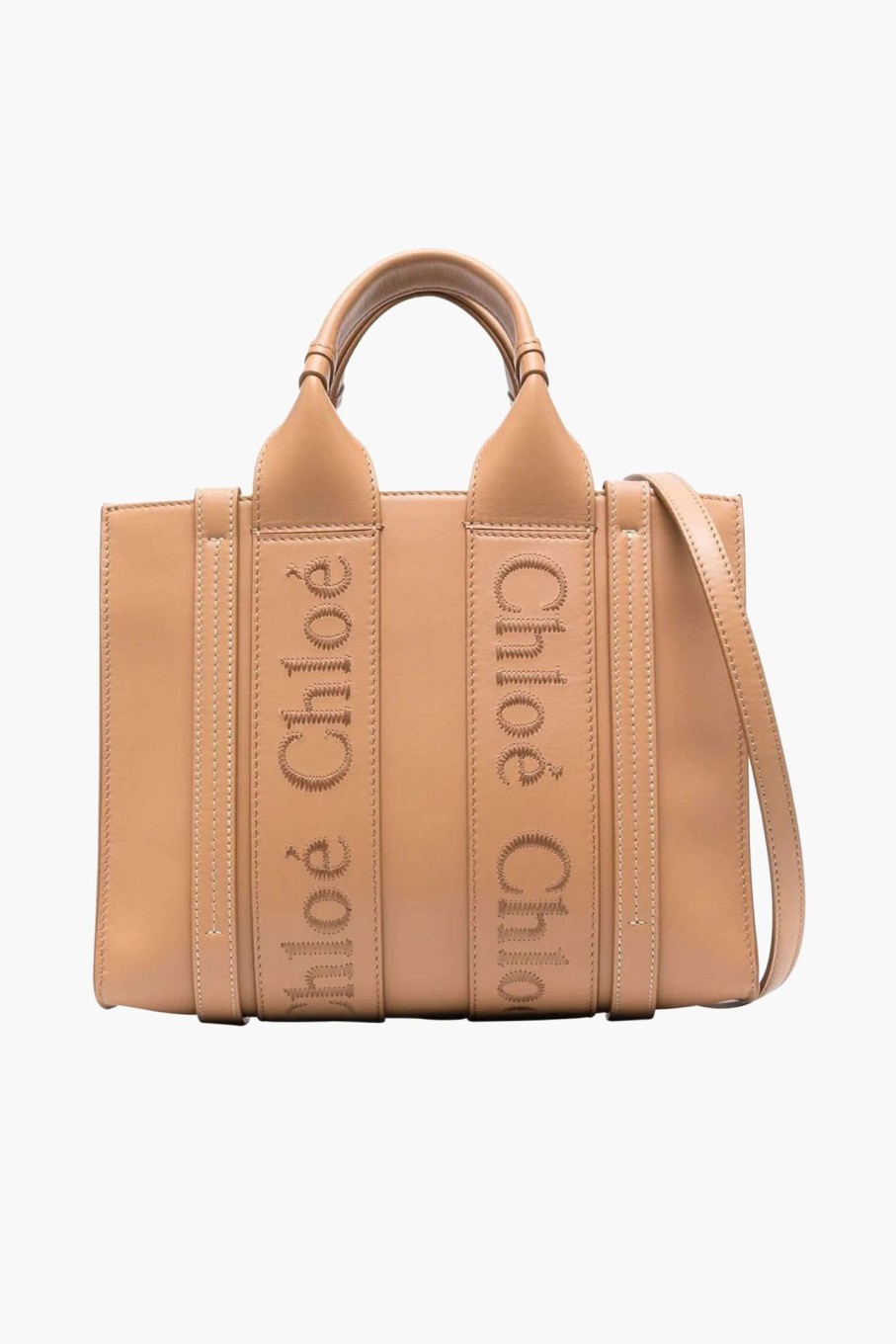 Bags CHLOE | Woody Small Leather Tote With Strap Light Tan