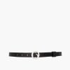 Accessories CLINCH BELTS | Mini Sterling Silver Buckle Belt Black