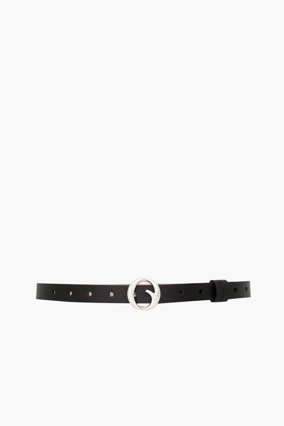 Accessories CLINCH BELTS | Mini Sterling Silver Buckle Belt Black