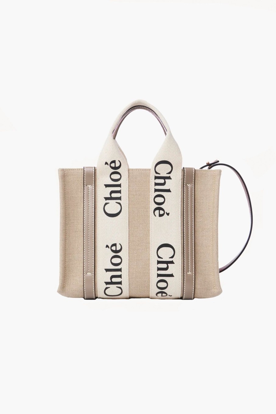 Bags Chloe | Woody Small Tote With Strap Musk Grey