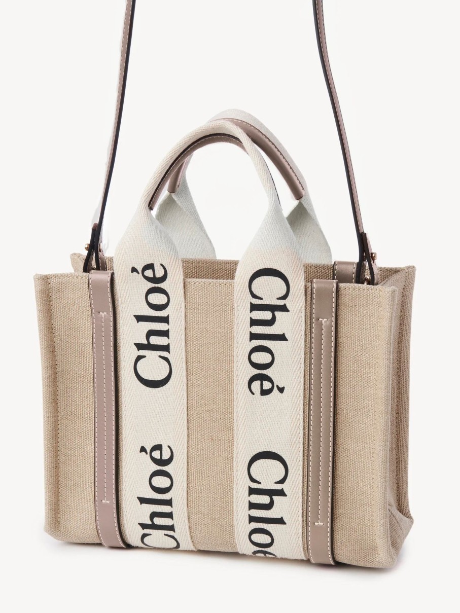 Bags Chloe | Woody Small Tote With Strap Musk Grey