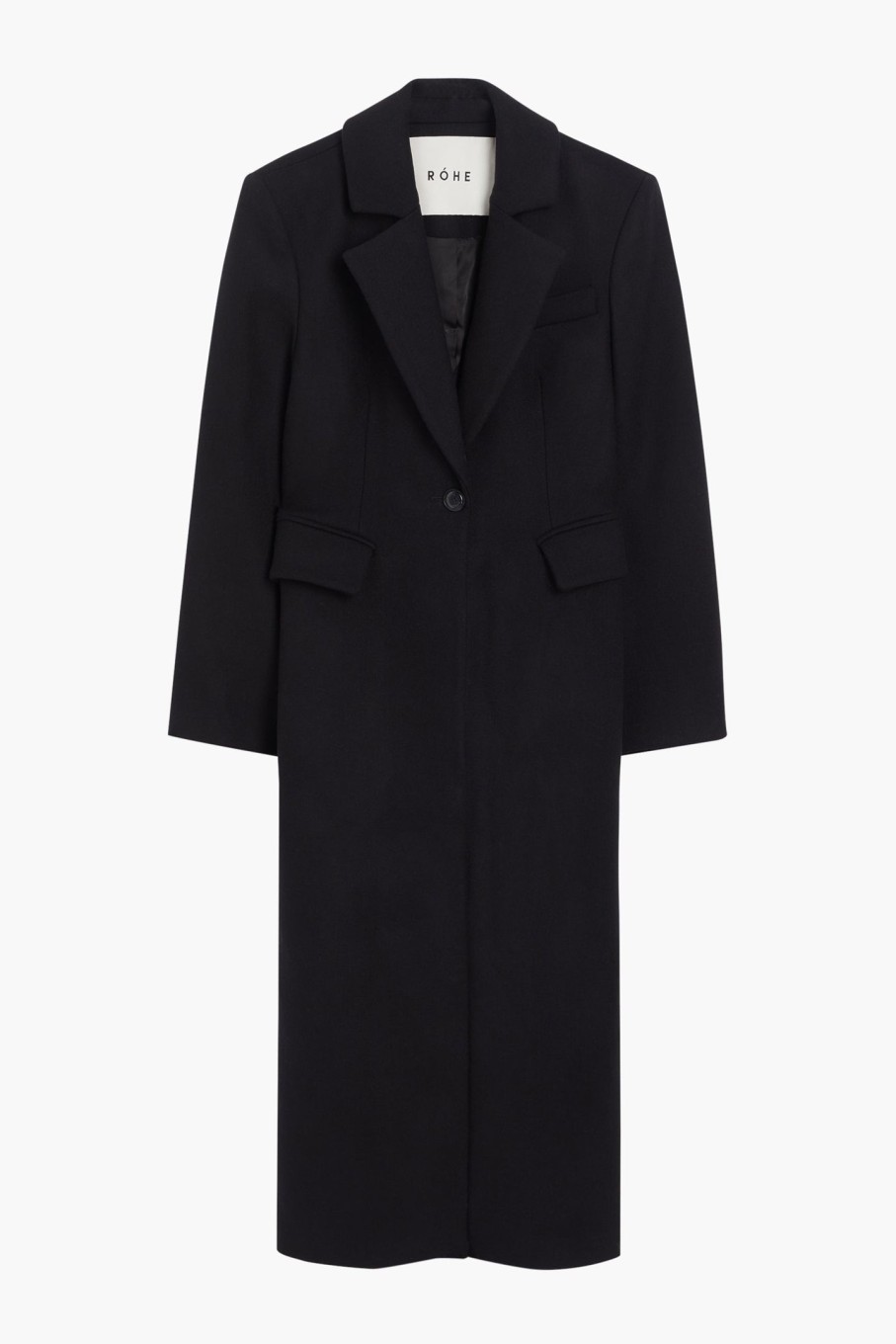 Clothing RÓHE | Long Waisted Coat Noir