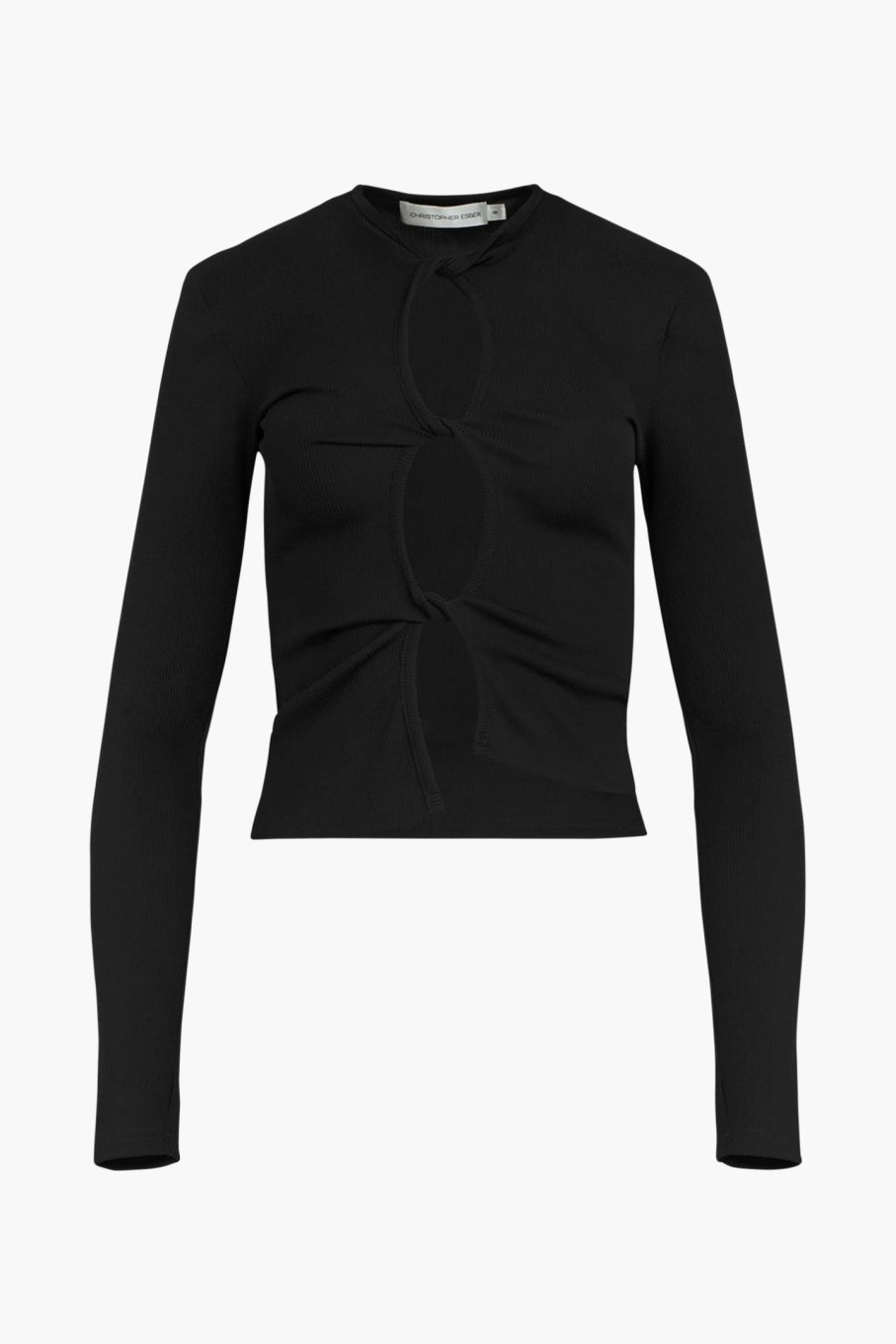 Clothing CHRISTOPHER ESBER | Open Twist Long Sleeve Top Black