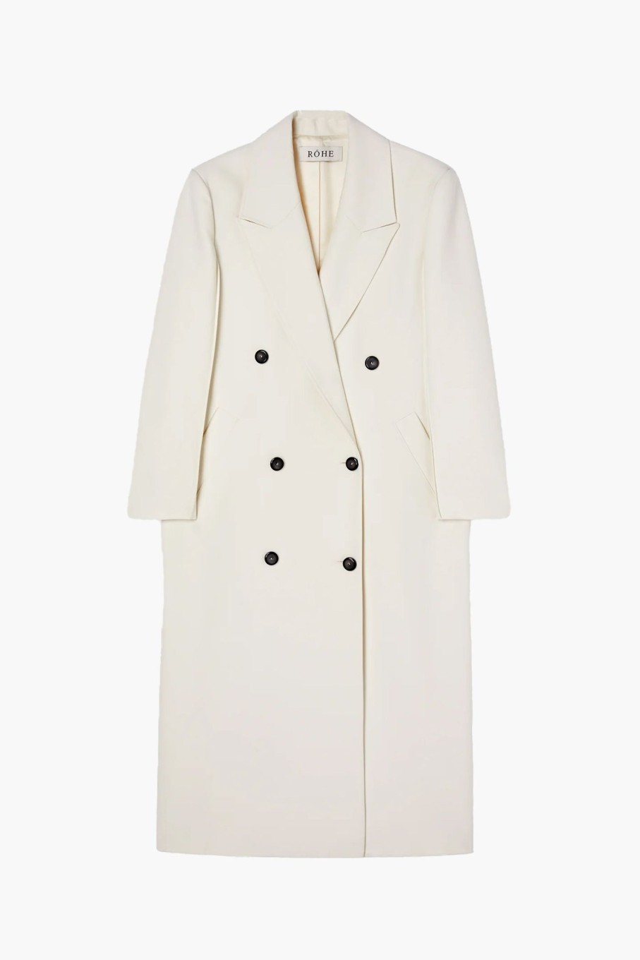 Clothing RÓHE | Double-Breasted Wool Coat Ivory