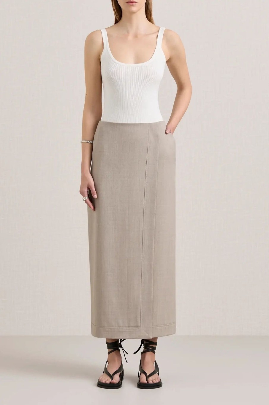 Clothing A.EMERY | Joan Wrap Skirt Almond