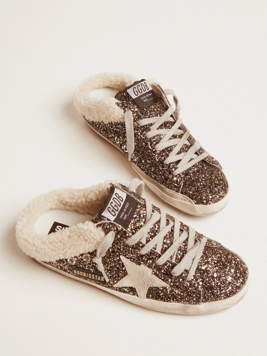 Shoes GOLDEN GOOSE | Superstar Sabot Glitter Sneakers Black Gold/Beige/Ice