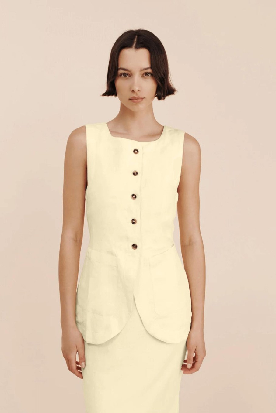 Clothing POSSE | Emma Vest Butter Yellow