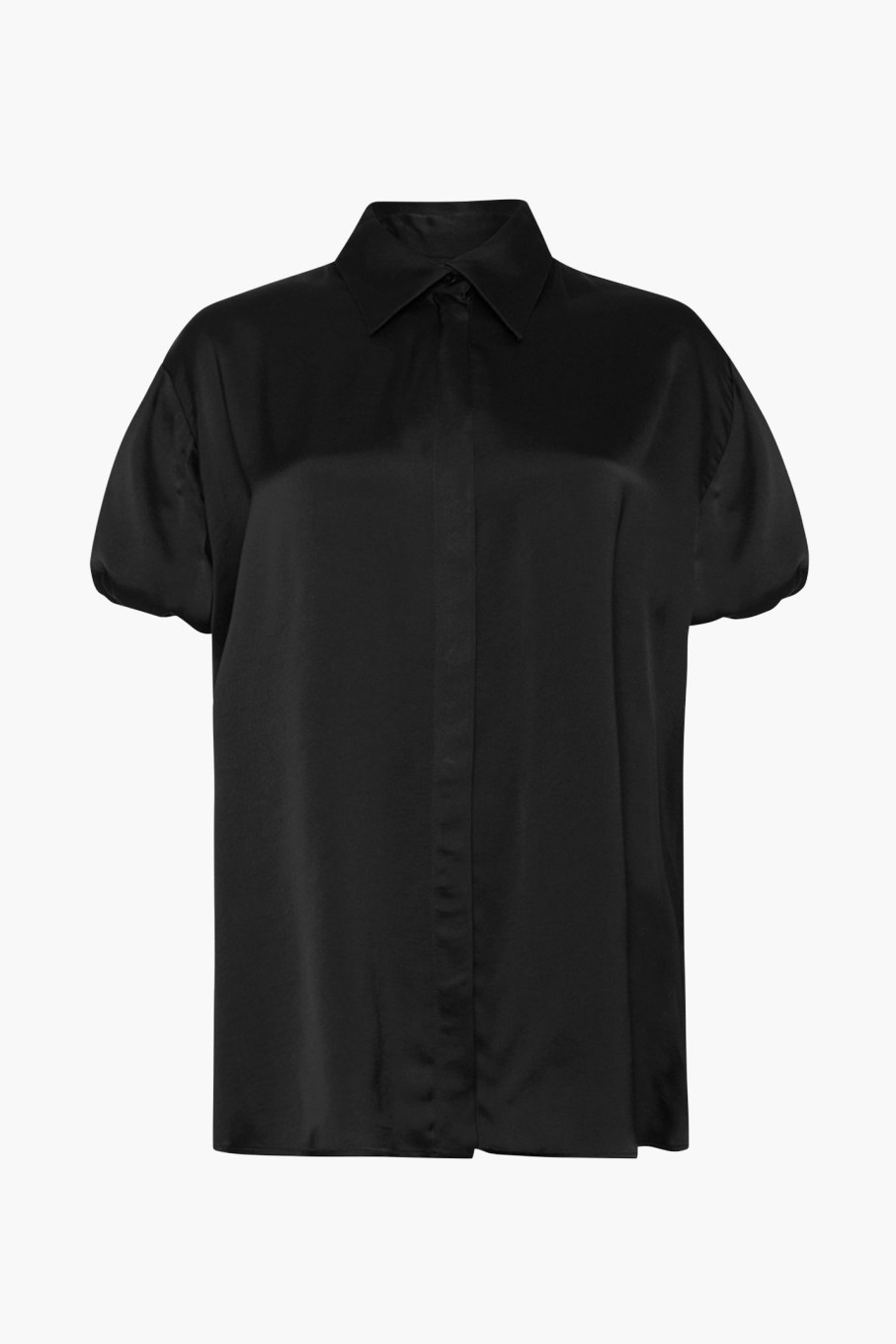 Clothing ESSE | Collected Silk Short Sleeve Shirt Black