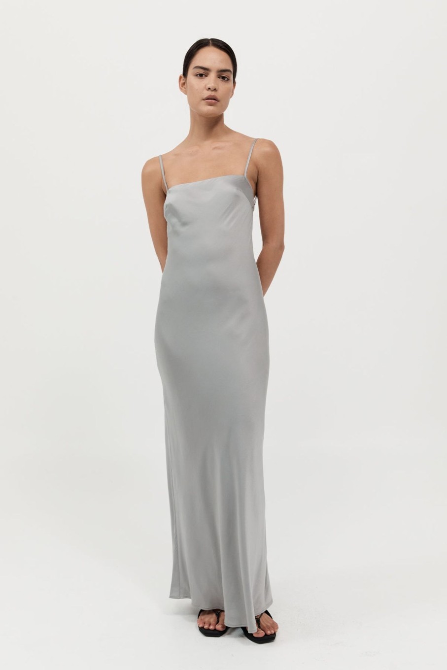 Clothing ST. AGNI | Low Back Slip Dress Silver