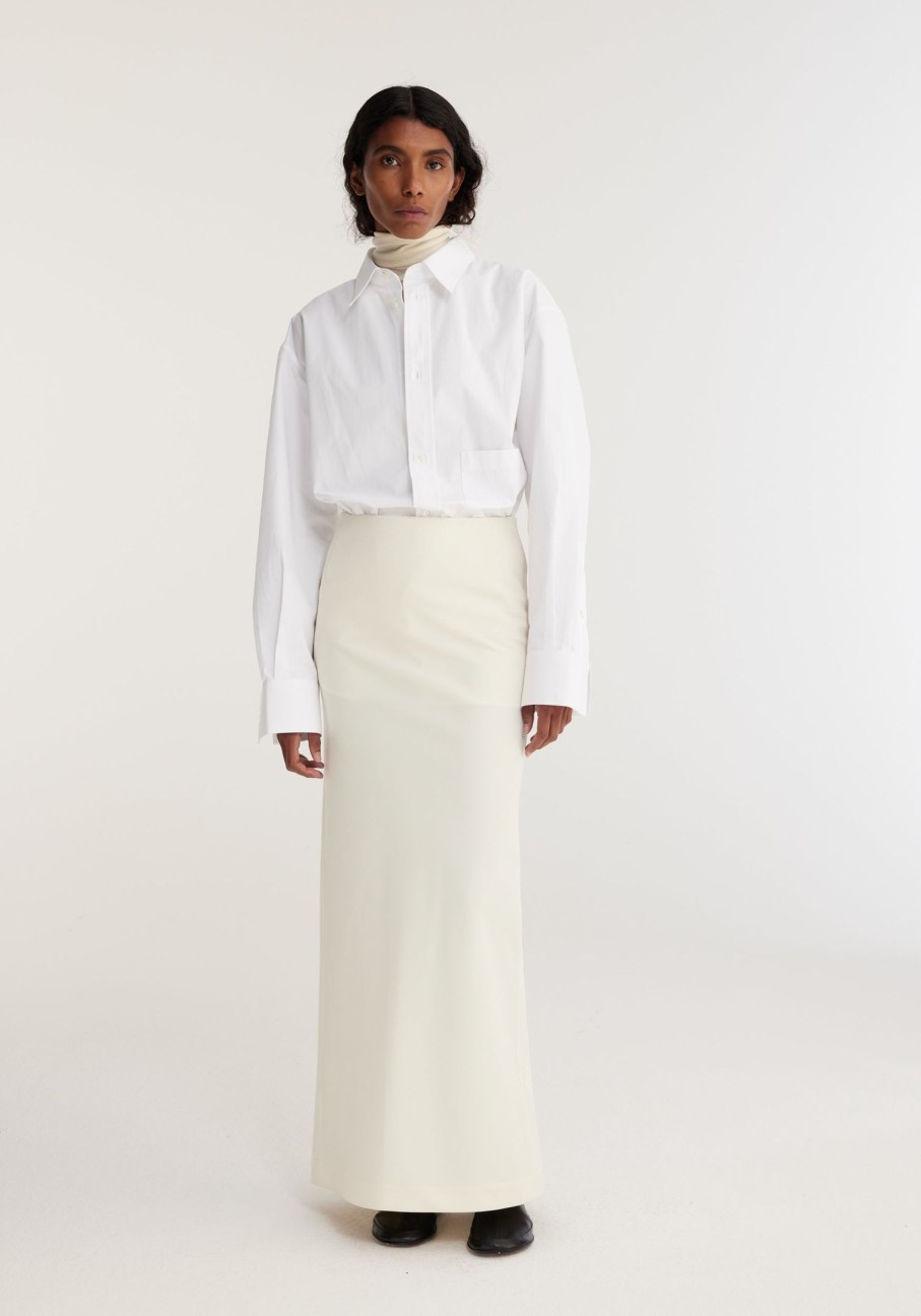 Clothing RÓHE | Long Wool Skirt Ivory