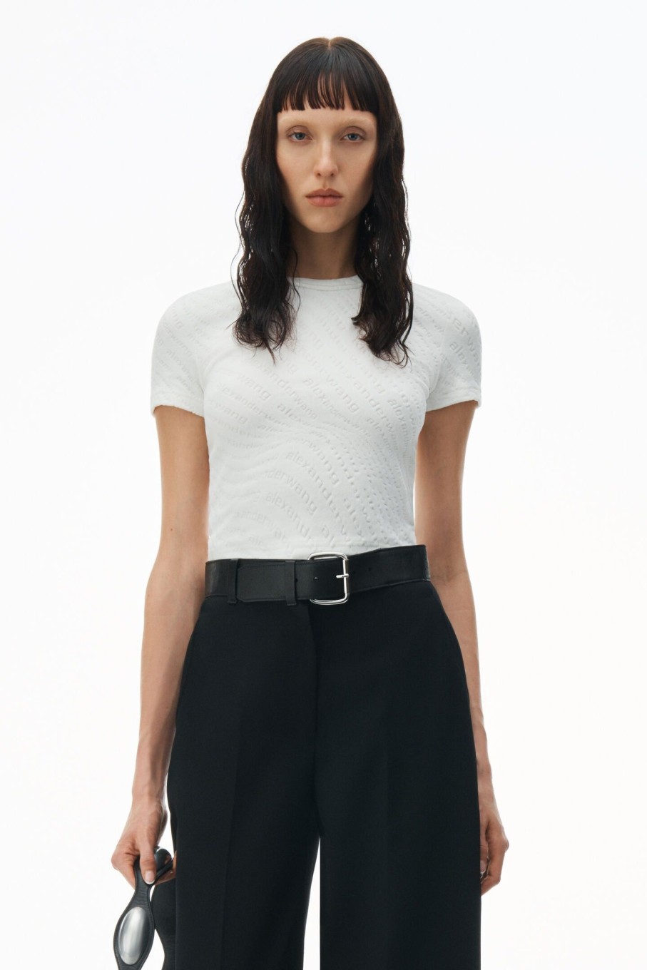 Clothing ALEXANDERWANG.T | Crew Neck Short Sleeve Baby Tee White