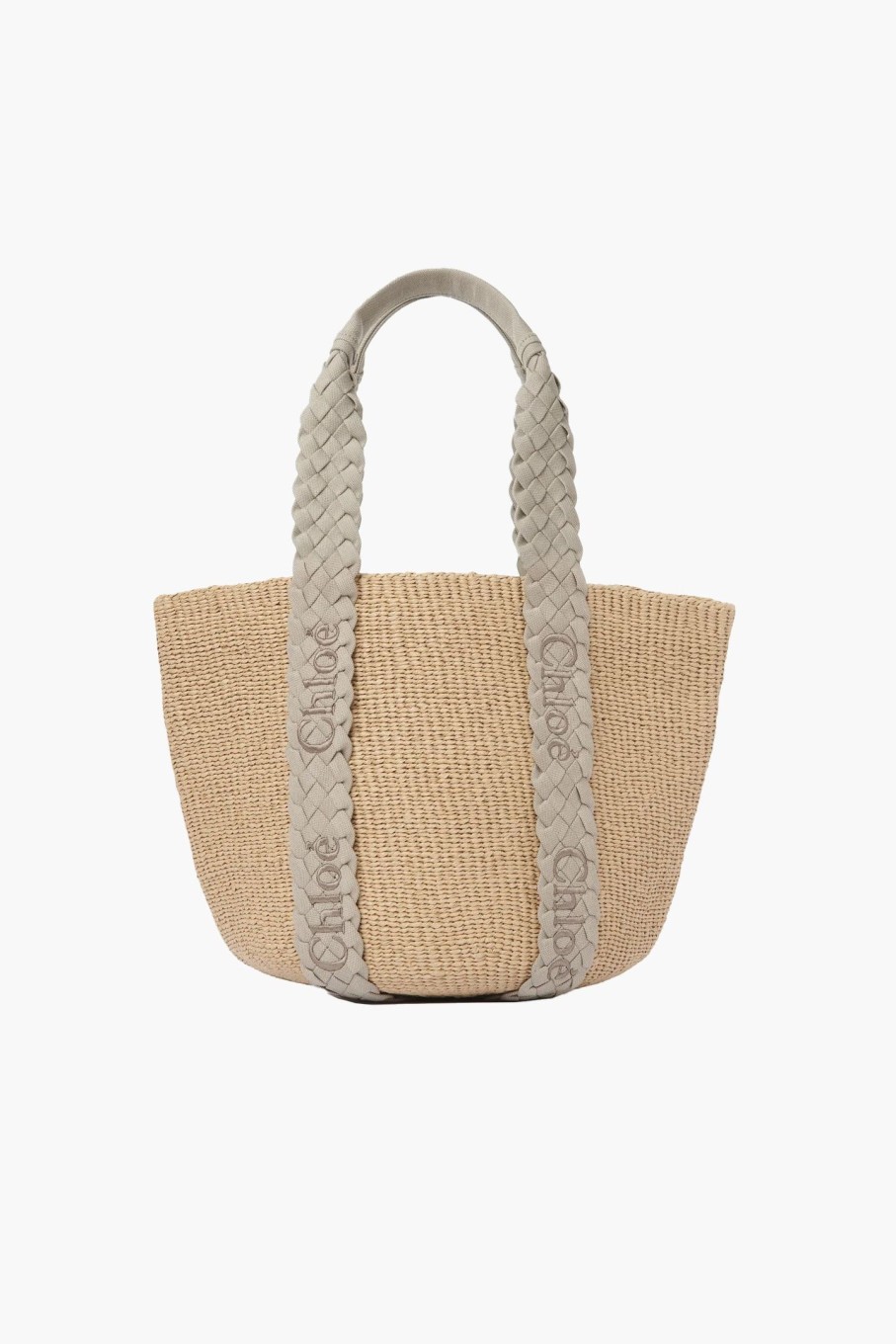 Bags Chloe | Woody Large Basket Pastel Grey