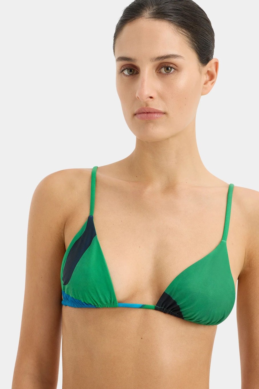 Clothing SIR | Francesca String Triangle Top Emerald Reflection