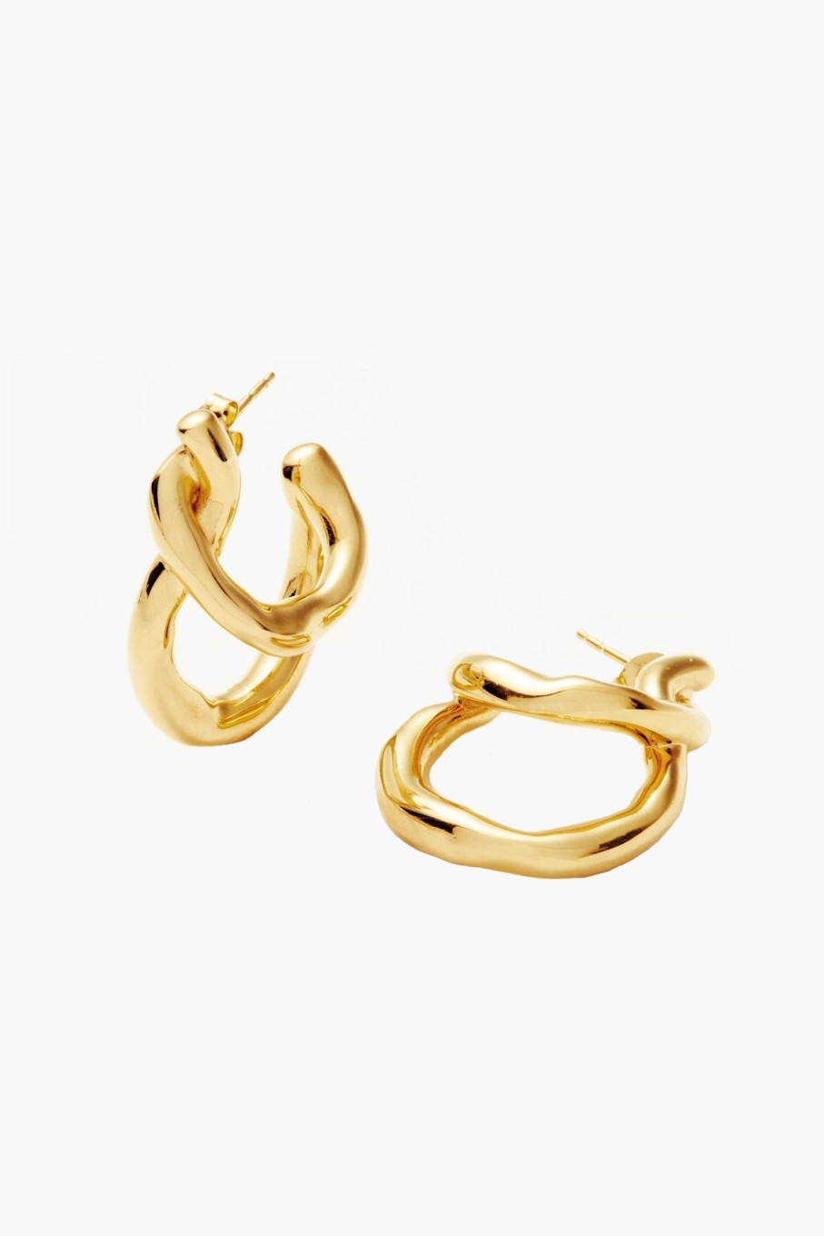 Accessories MISSOMA | Molten Twisted Double Hoop Earrings Gold