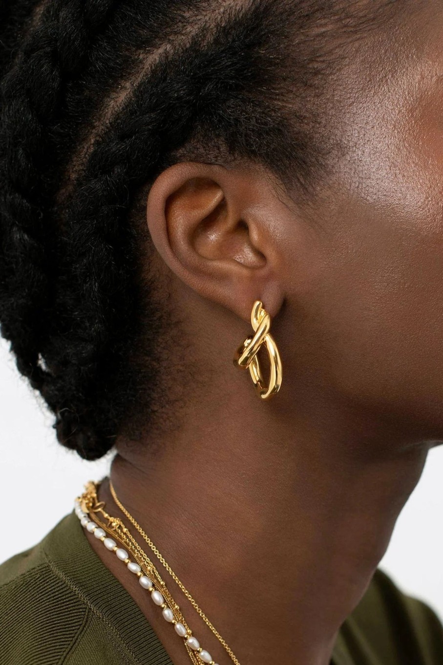 Accessories MISSOMA | Molten Twisted Double Hoop Earrings Gold