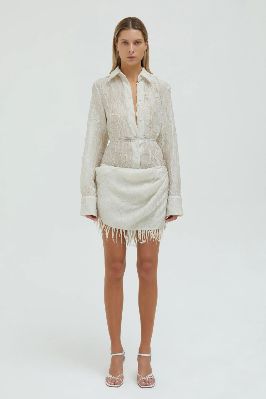 Clothing CHRISTOPHER ESBER | Crinkle Chasm Shirt Cream