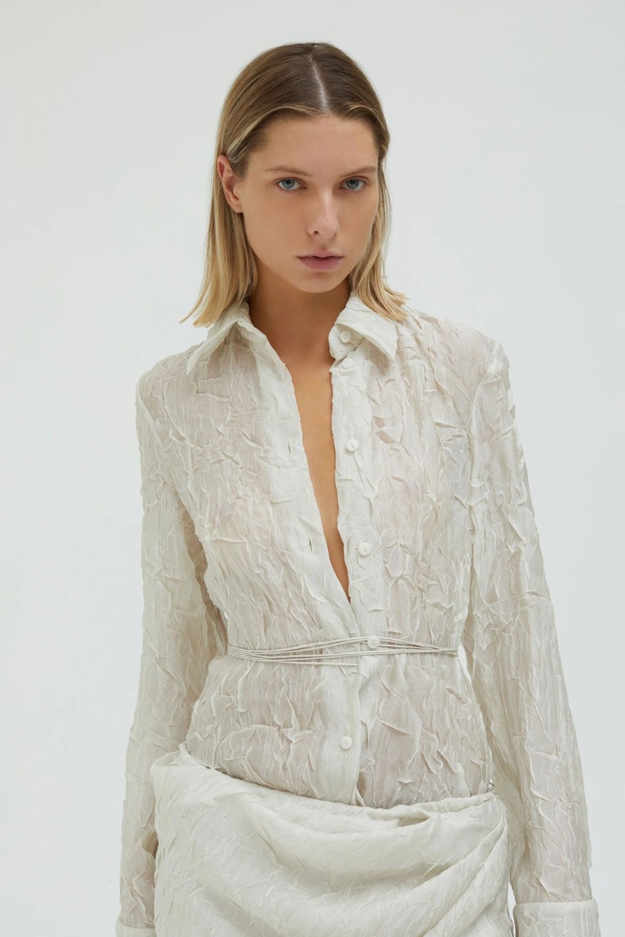 Clothing CHRISTOPHER ESBER | Crinkle Chasm Shirt Cream