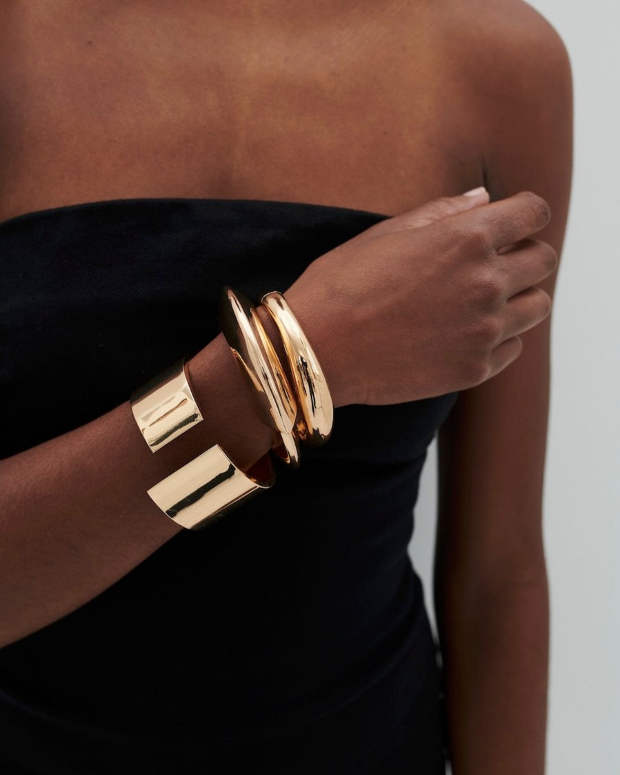 Accessories ANNA ROSSI | Smooth Operator Bangle Gold