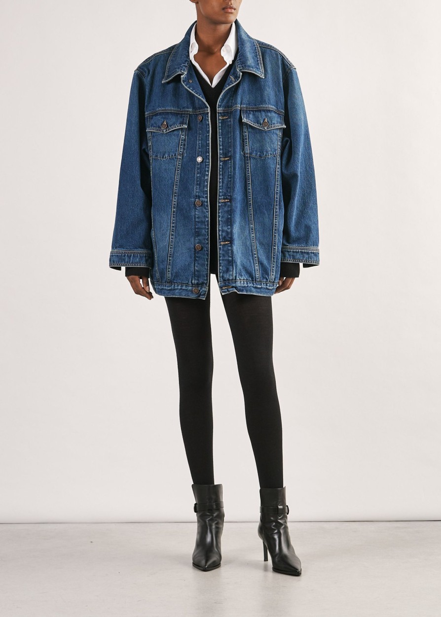 Clothing NILI LOTAN | Adam Oversized Denim Jacket Simon Wash