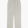 Clothing RÓHE | Wide Leg Pleated Trousers Stone Melange