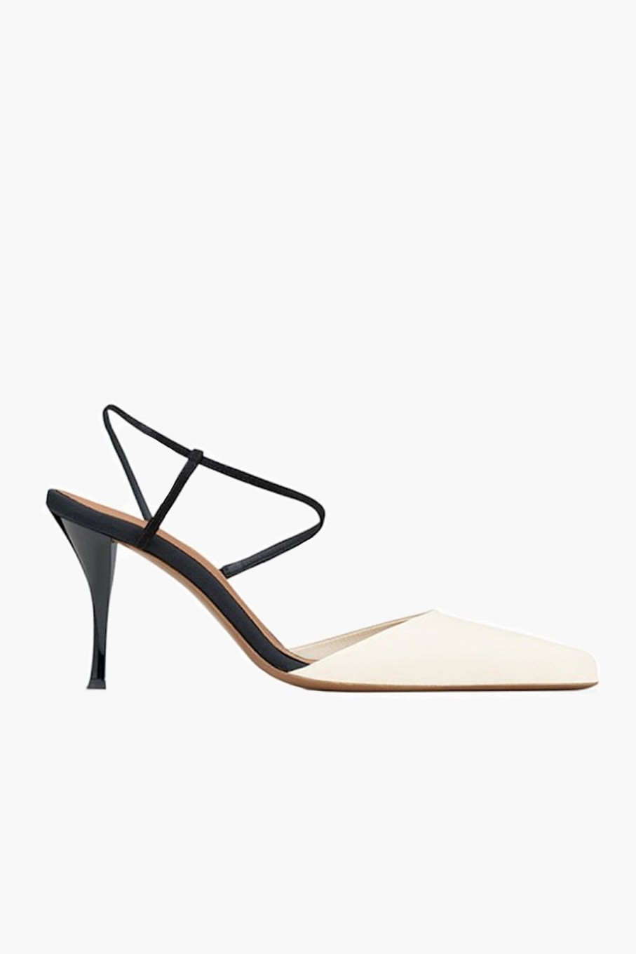 Shoes NEOUS | Tangra Leather Suede Slingback Cream/Black