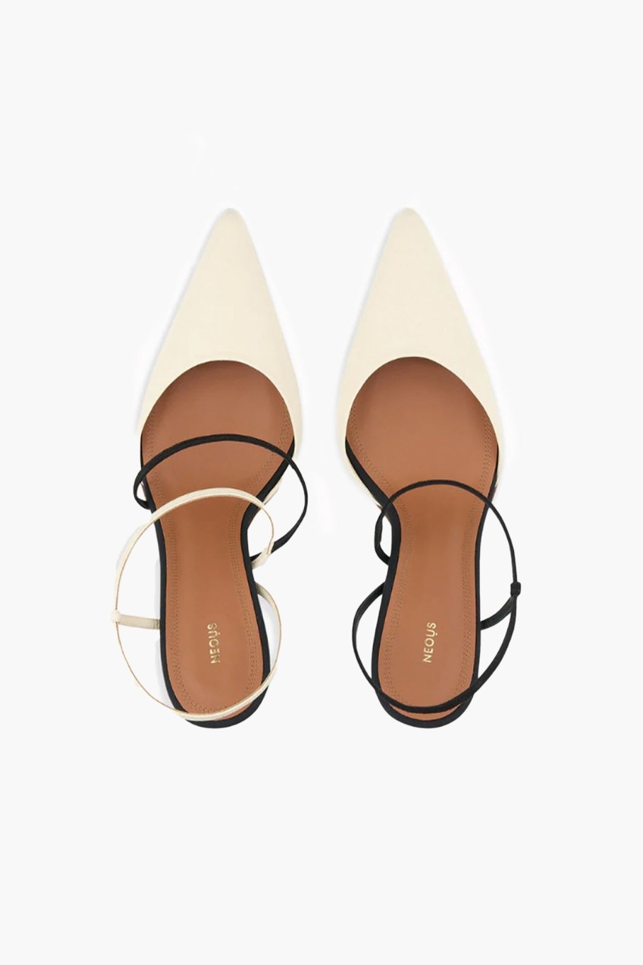 Shoes NEOUS | Tangra Leather Suede Slingback Cream/Black