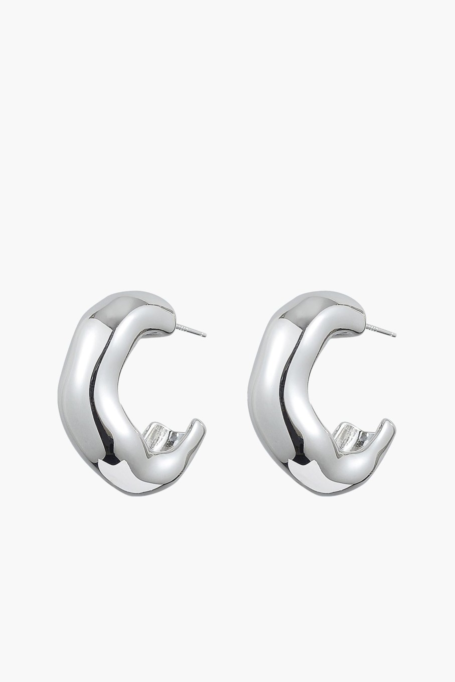 Accessories ANNA ROSSI | Chunky Wave Hoops Gunmetal