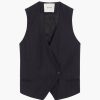 Clothing RÓHE | Fitted Waistcoat Navy Pinstripe