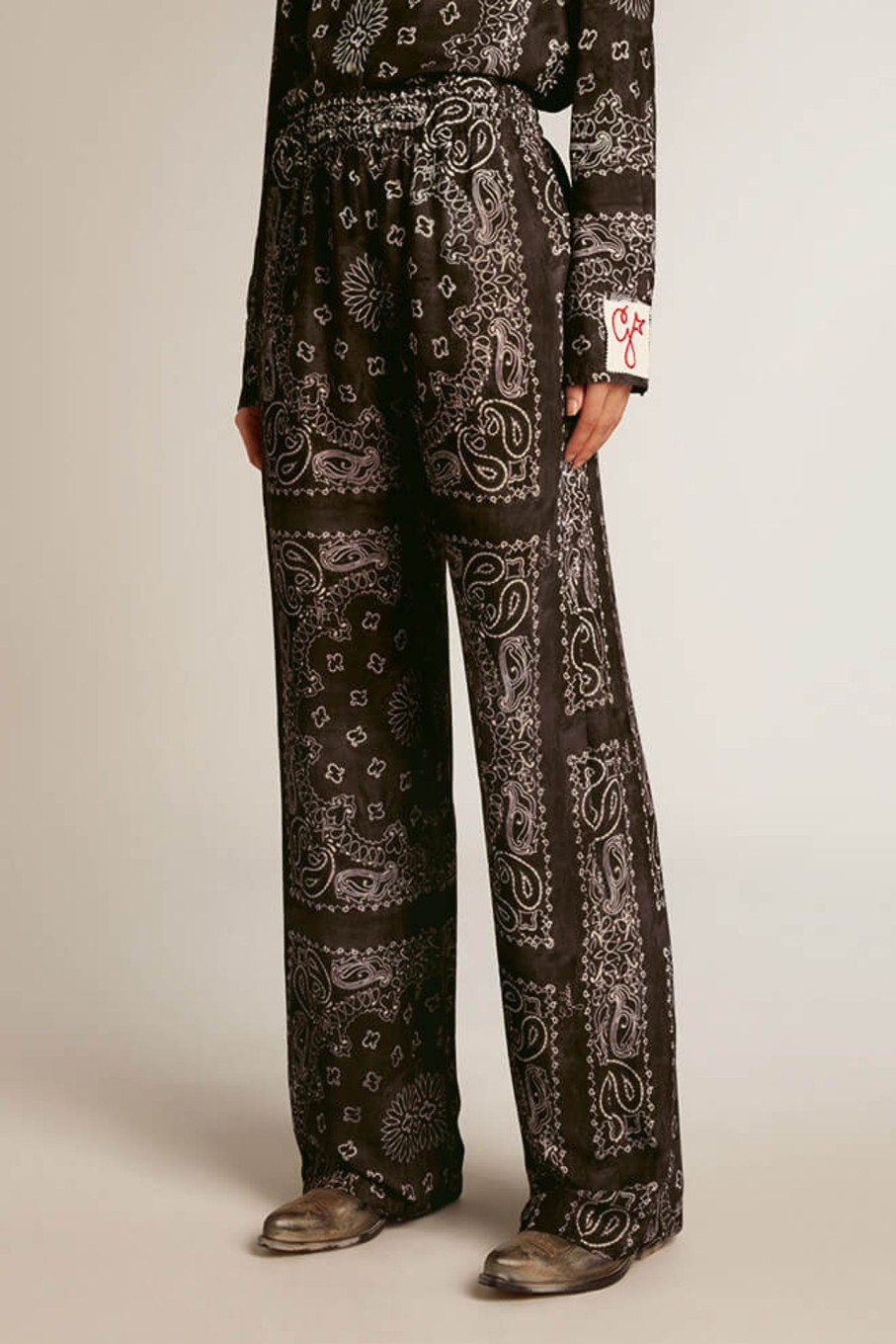 Clothing GOLDEN GOOSE | Golden W'S Jogging Pants Paisley Print Anthracite