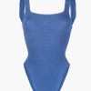 Clothing HUNZA G | Square Neck Swim Metallic Denim