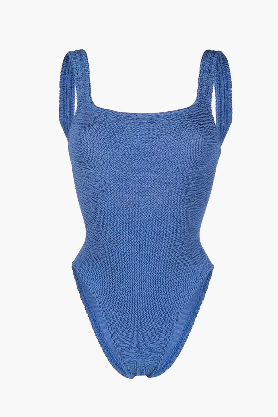 Clothing HUNZA G | Square Neck Swim Metallic Denim