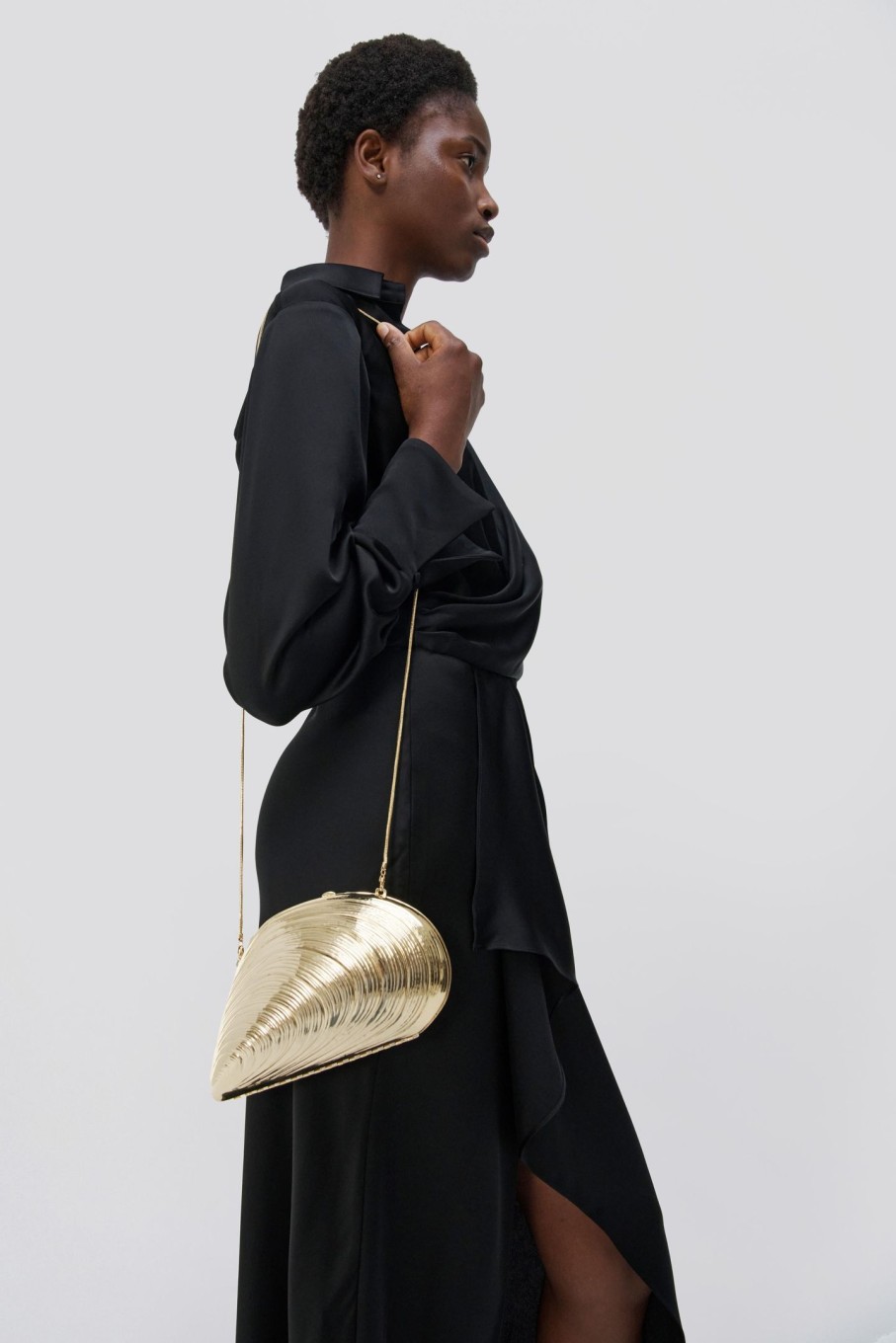 Bags JONATHAN SIMKHAI | Bridget Metal Oyster Shell Clutch Gold