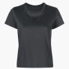 Clothing ALEXANDERWANG.T | Essential Jsy Shrunk Tee W/Puff Logo & Bound Neck Soft Obsidian