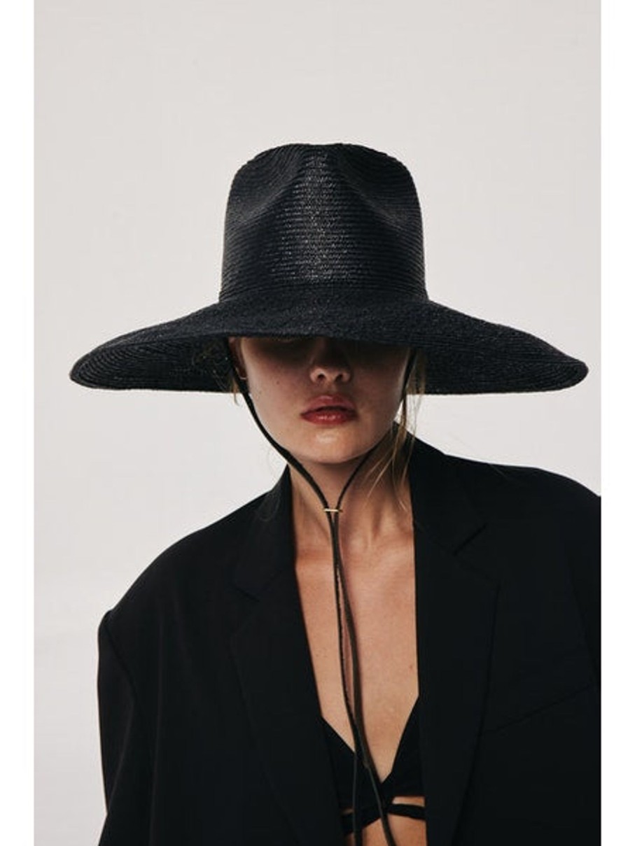 Accessories JANESSA LEONÉ | Kennedy Wide Brim Hat Black