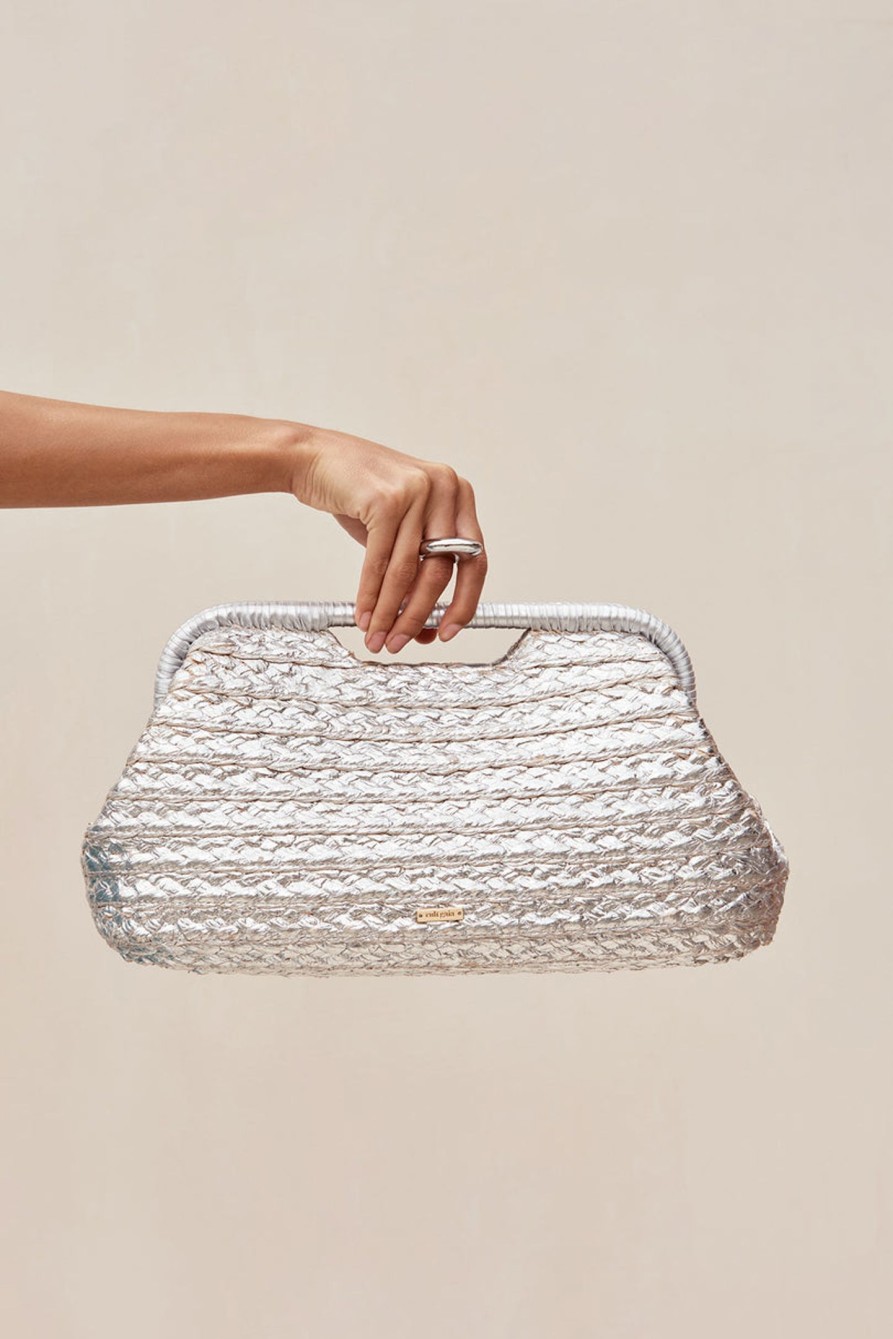 Bags CULT GAIA | Aurora Large Clutch Silver