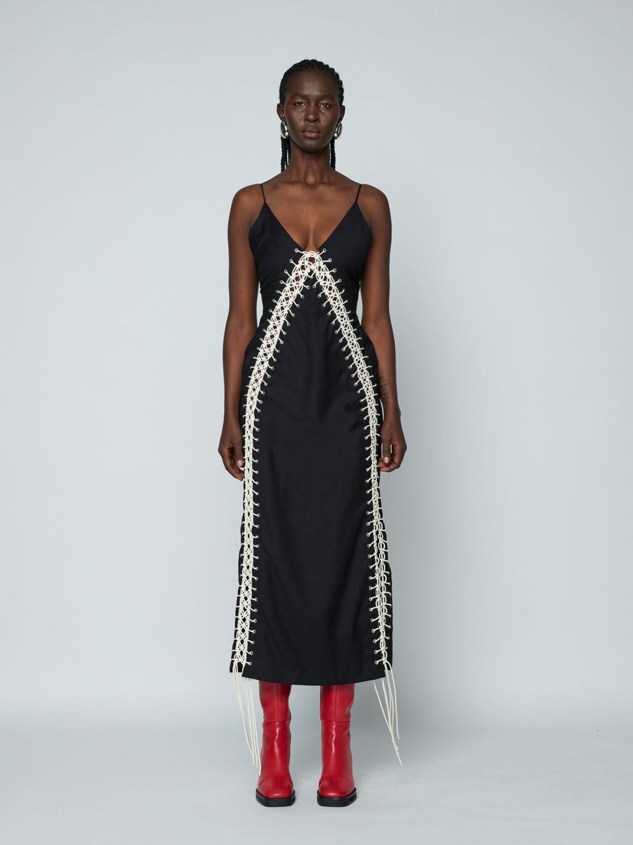 Clothing WYNN HAMLYN | Macrame Maxi Dress Black