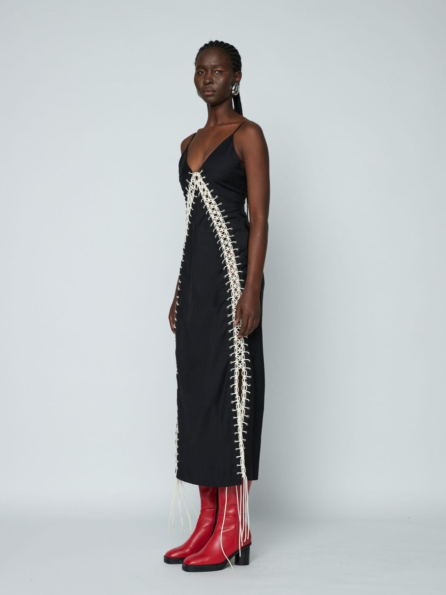 Clothing WYNN HAMLYN | Macrame Maxi Dress Black