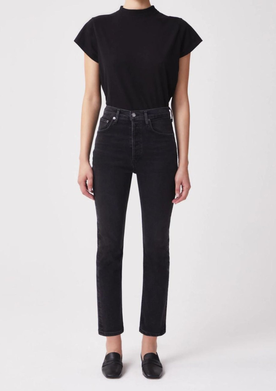 Clothing Agolde | Riley High Rise Straight Crop Panoramic