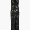 Clothing ST. AGNI | Semi Sheer Floral Dress Black