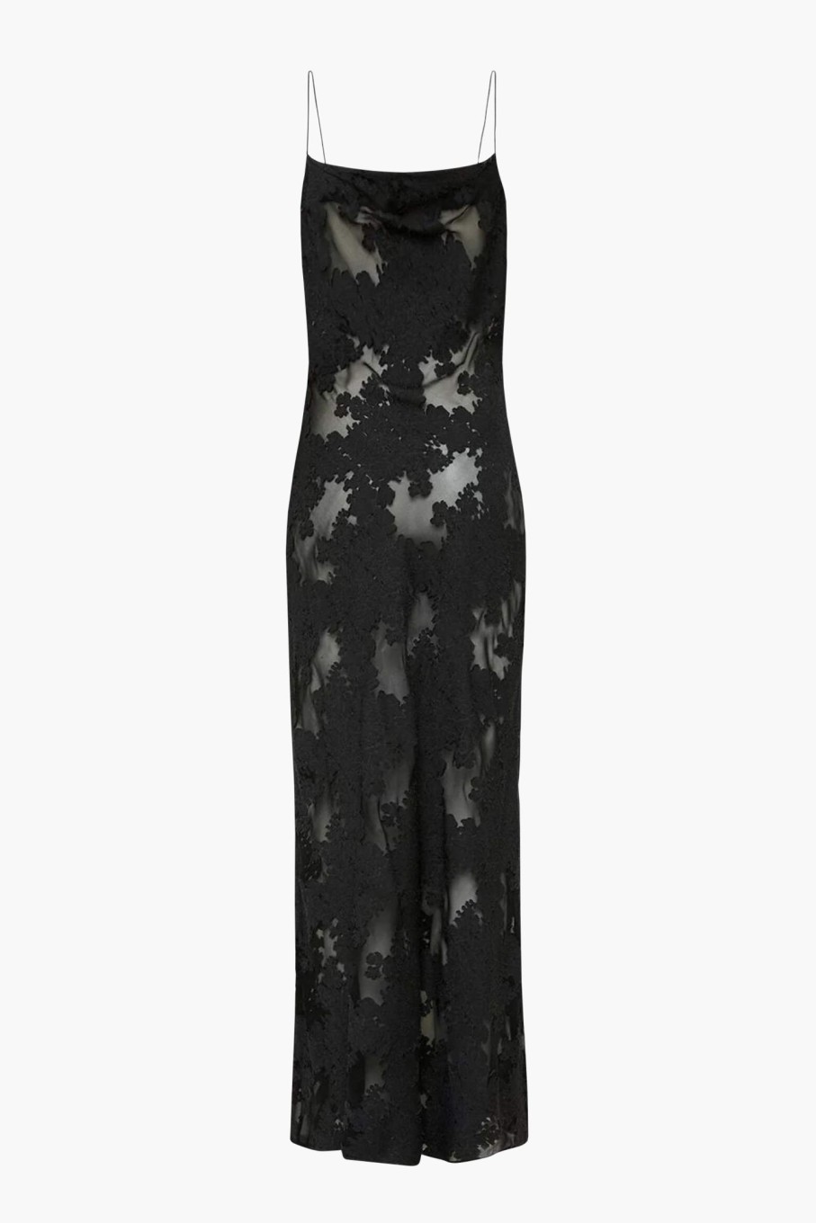 Clothing ST. AGNI | Semi Sheer Floral Dress Black