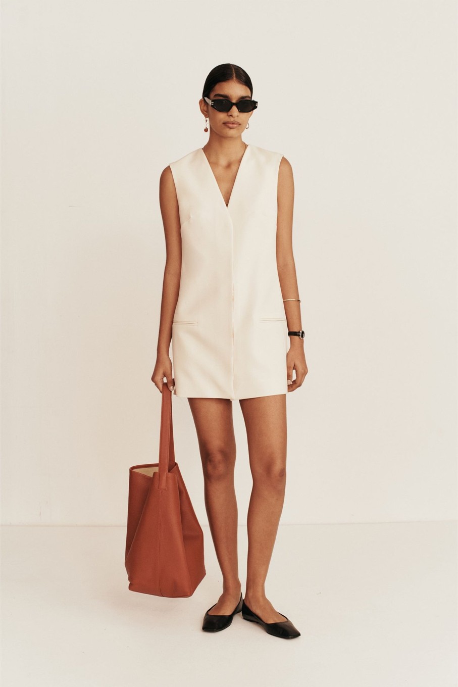 Clothing ESSE | Portia Tailored Mini Dress Crema