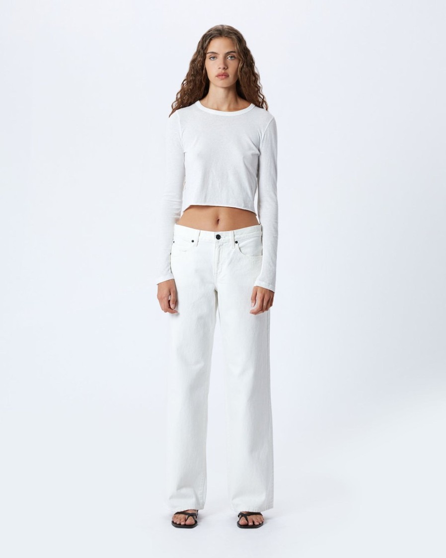 Clothing SLVRLAKE | Mica Low Rise Wide Leg Jean White