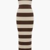 Clothing POSSE | Theo Strapless Dress Choc/Cream