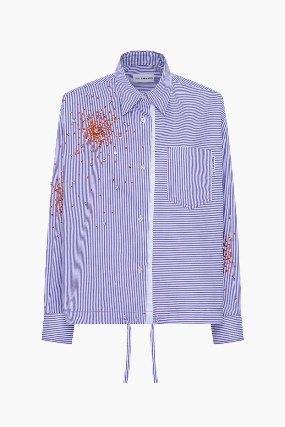 Clothing DES PHEMMES | Splash Embroidery Shirt Violet/White