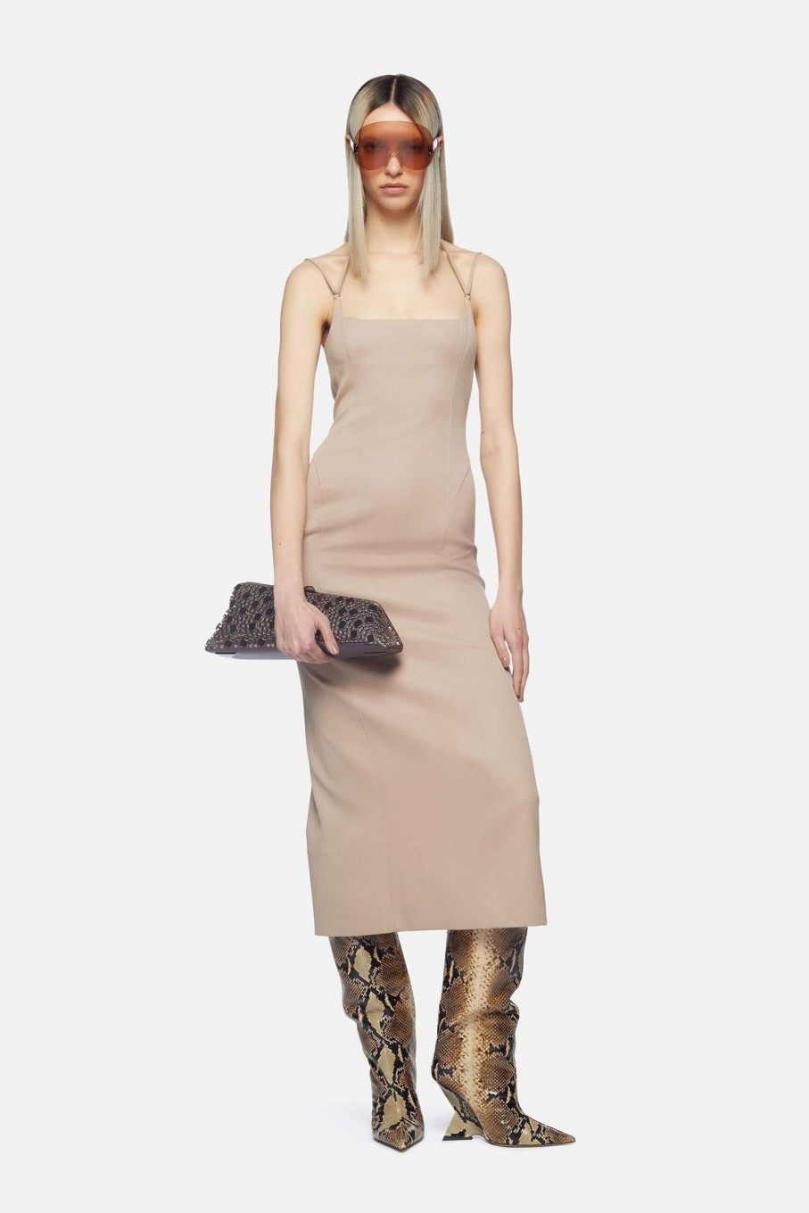 Clothing THE ATTICO | Midi Dress Beige