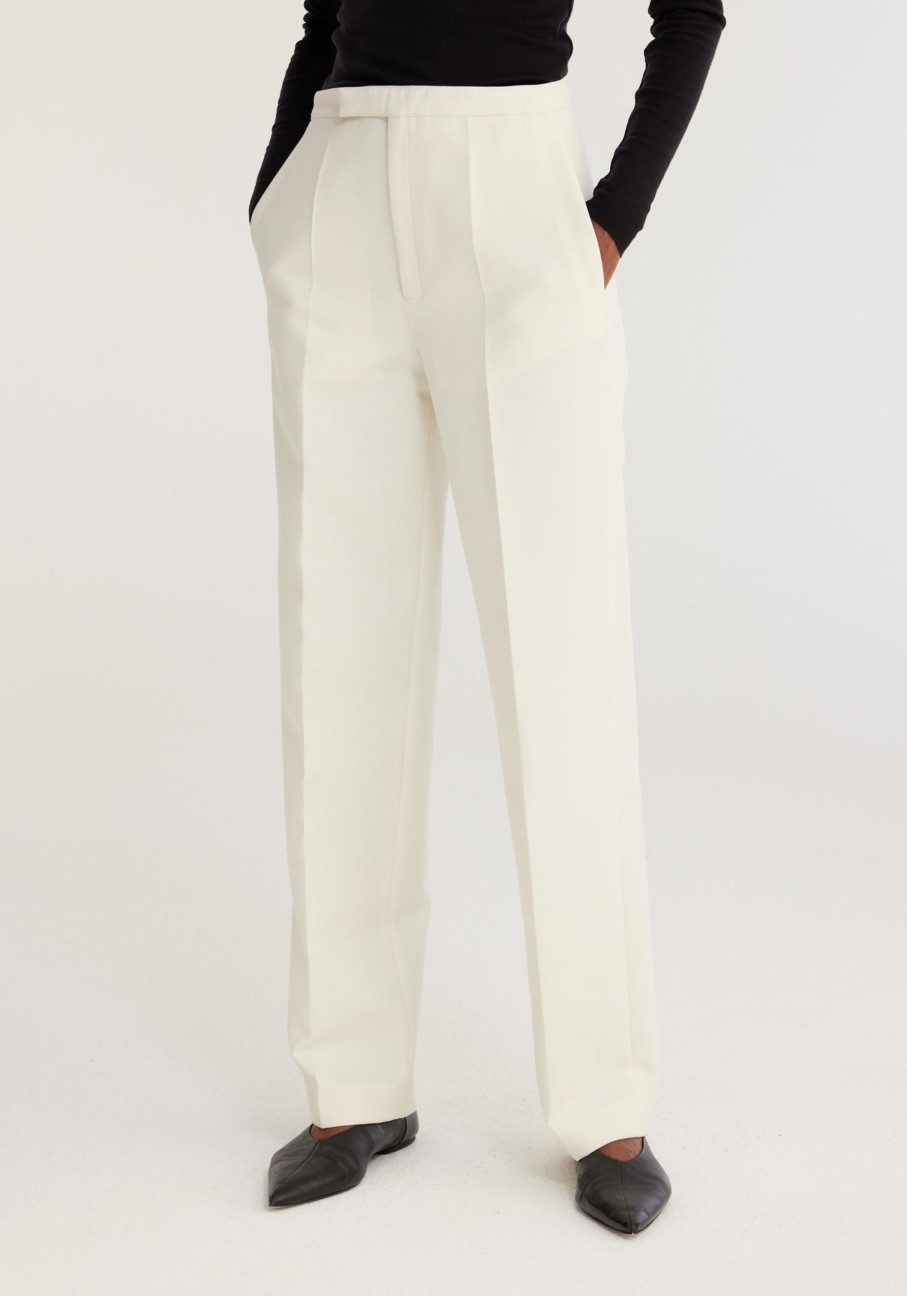 Clothing RÓHE | Tailored Wool Trousers Ivory