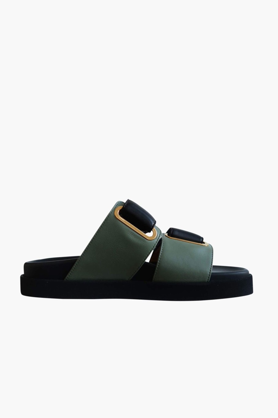 Shoes BARE BASE | Fussbett Sandal Olive/Black