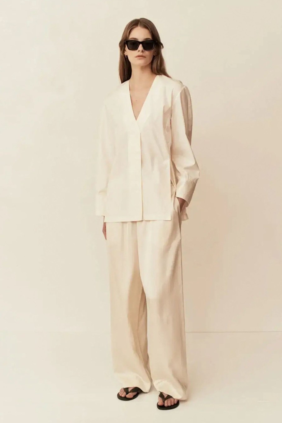 Clothing ESSE | Gathered Pants Champagne