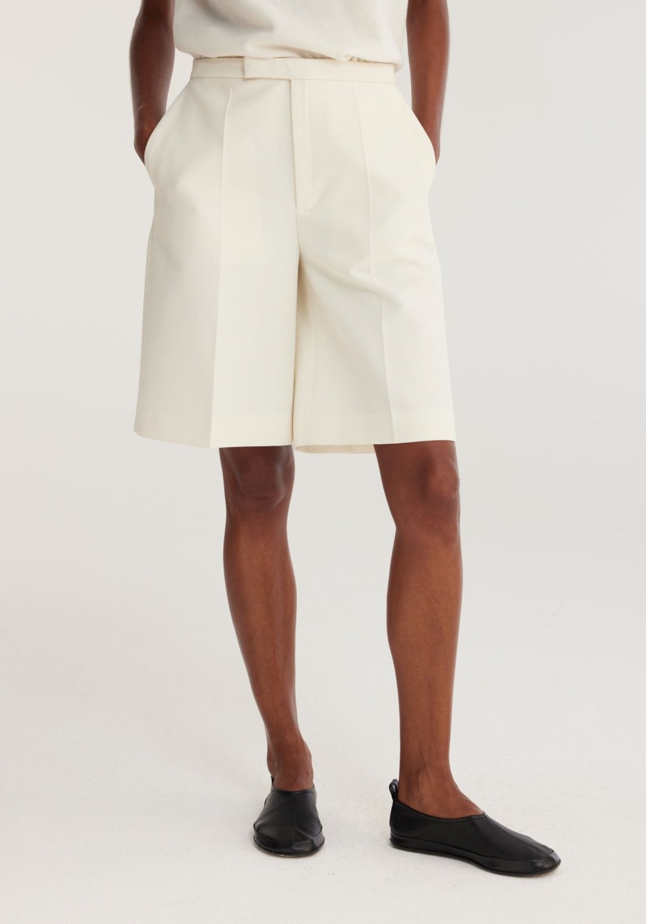 Clothing RÓHE | Tailored Wool Shorts Ivory